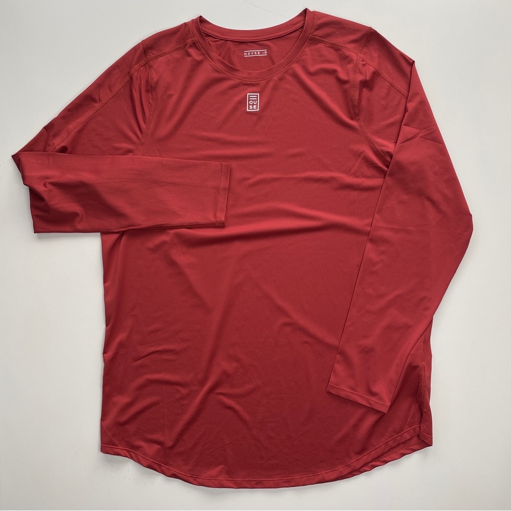 House iD Athletic Long Sleeve Shirt Mens XL Mars Red High-Performance Stretch